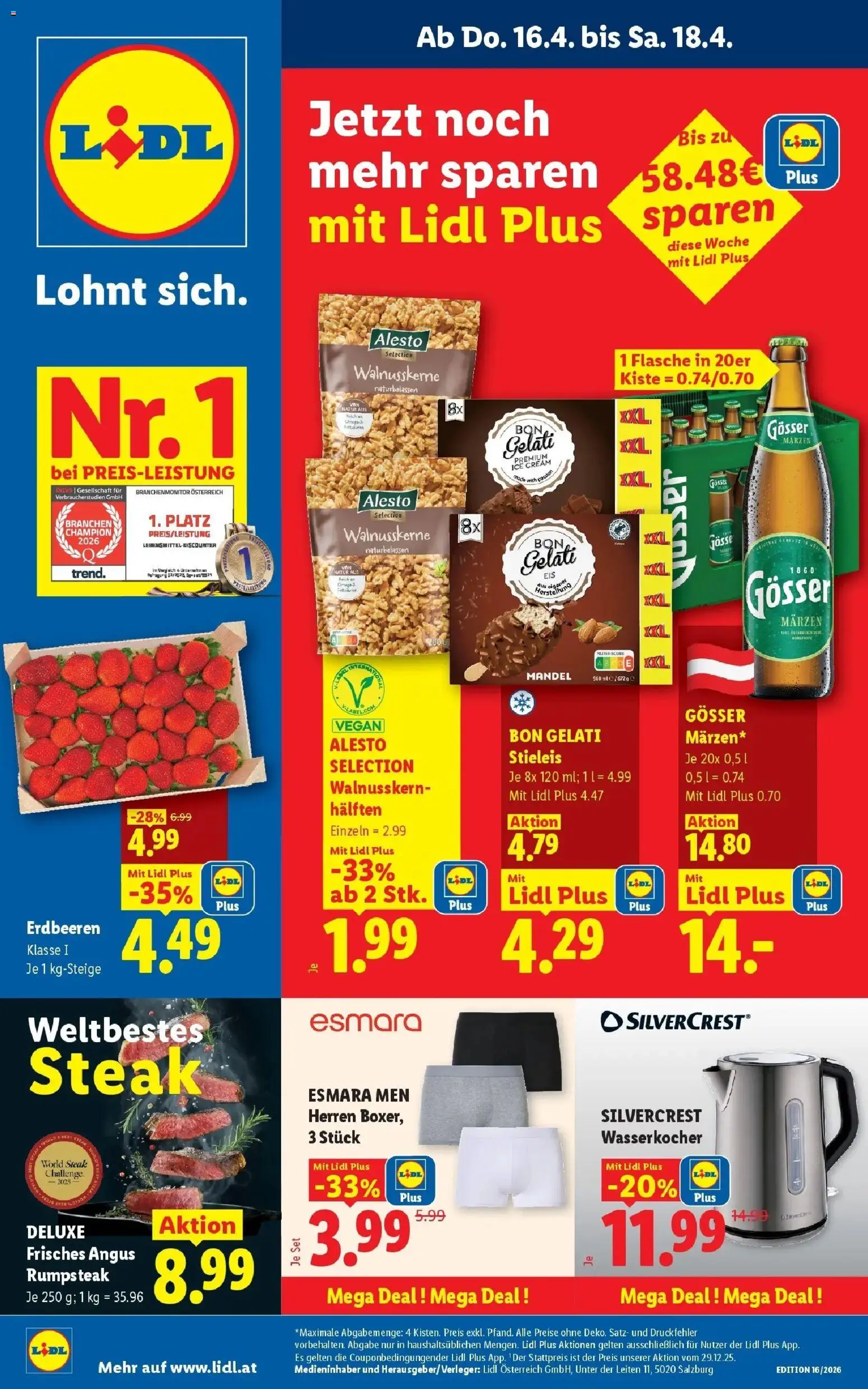 Vorschau der Angebote: Lidl Lidl Flugblatt - Wien, Langenzersdorf, Zwettl gültig ab 16.04.2026