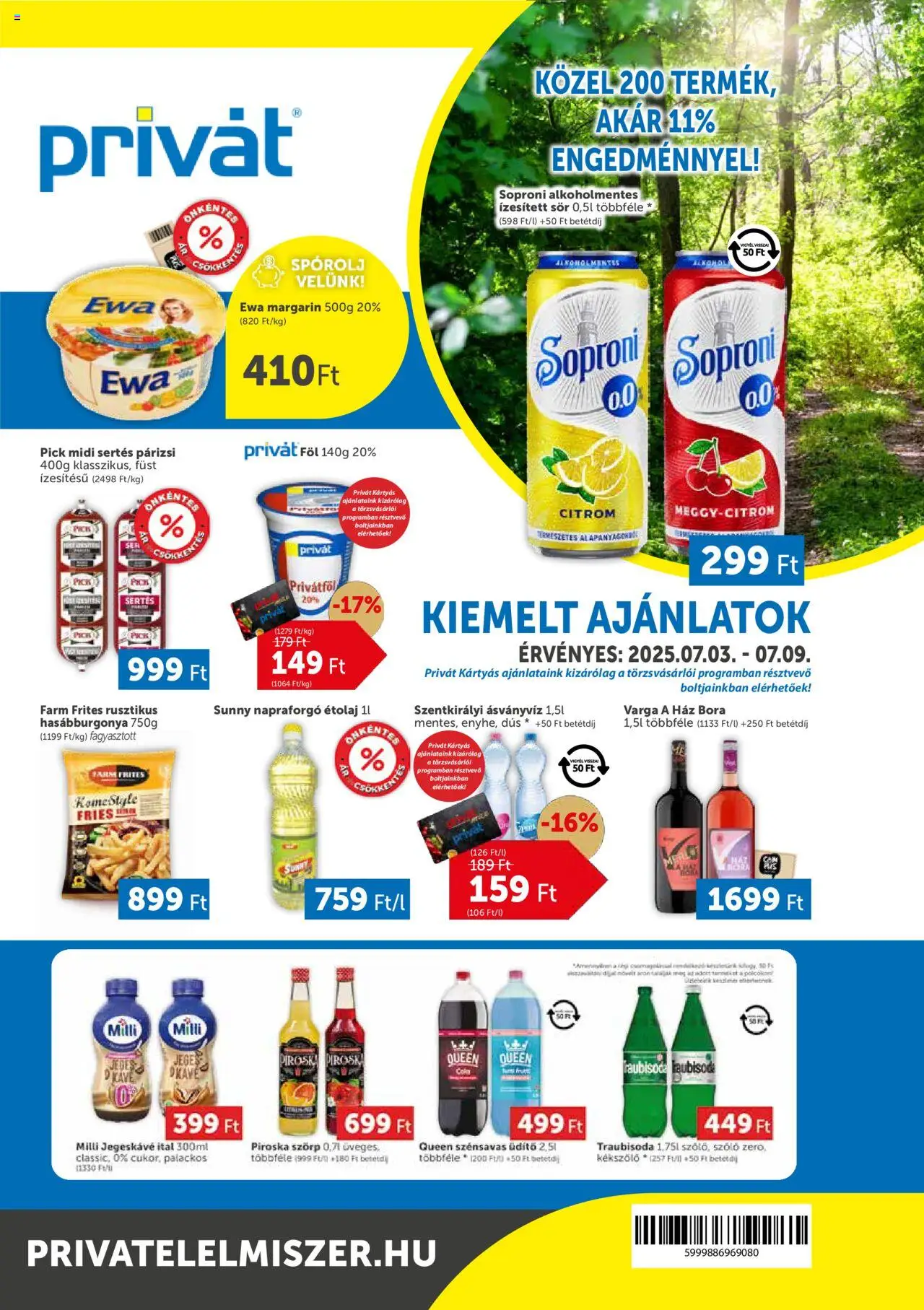 PRIVÁT aktuális szórólap, érvényes 2025.07.03.-től - 1 oldal