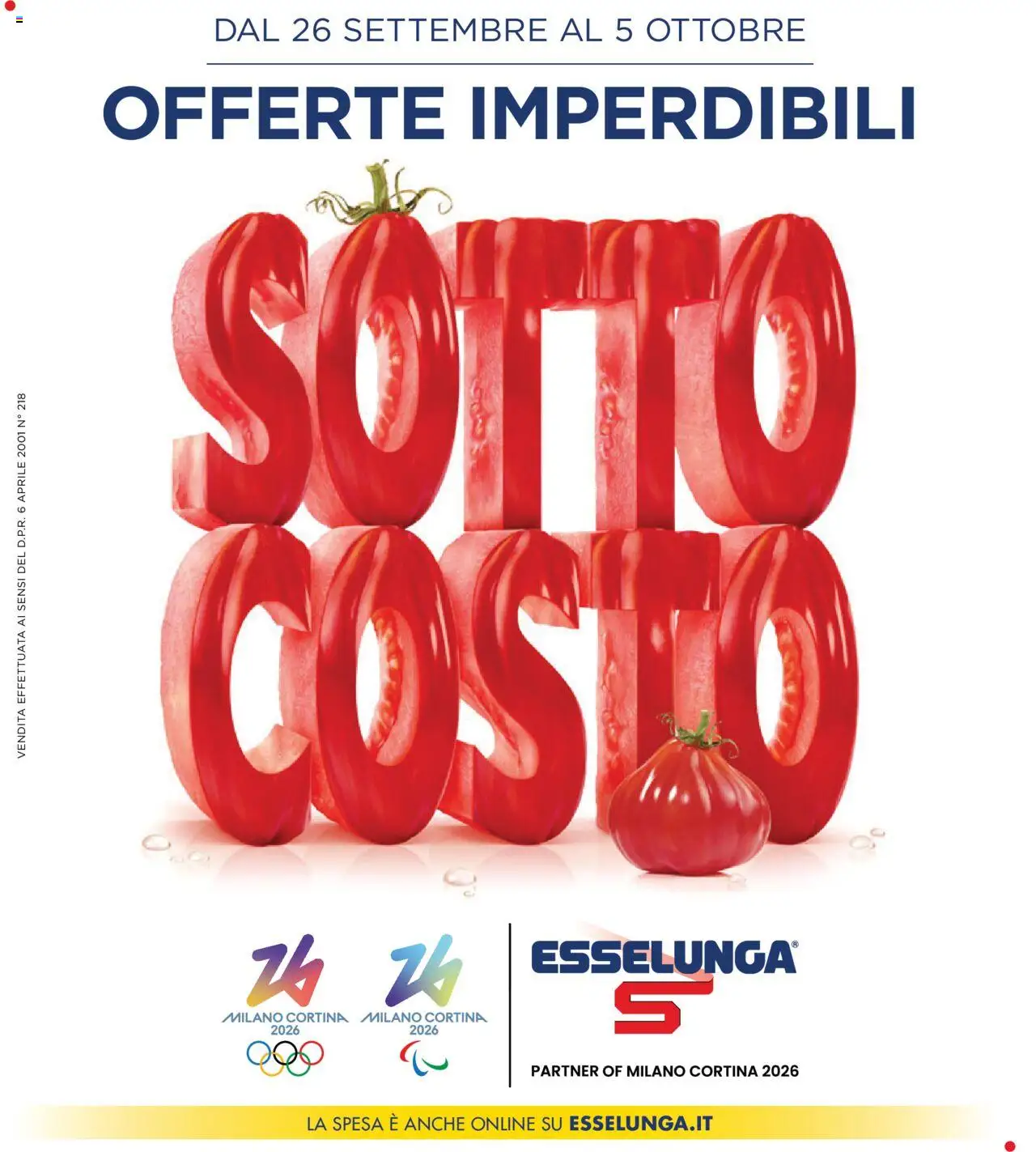 Volantino Esselunga S valido da 26/09/2025 numero di pagina 1