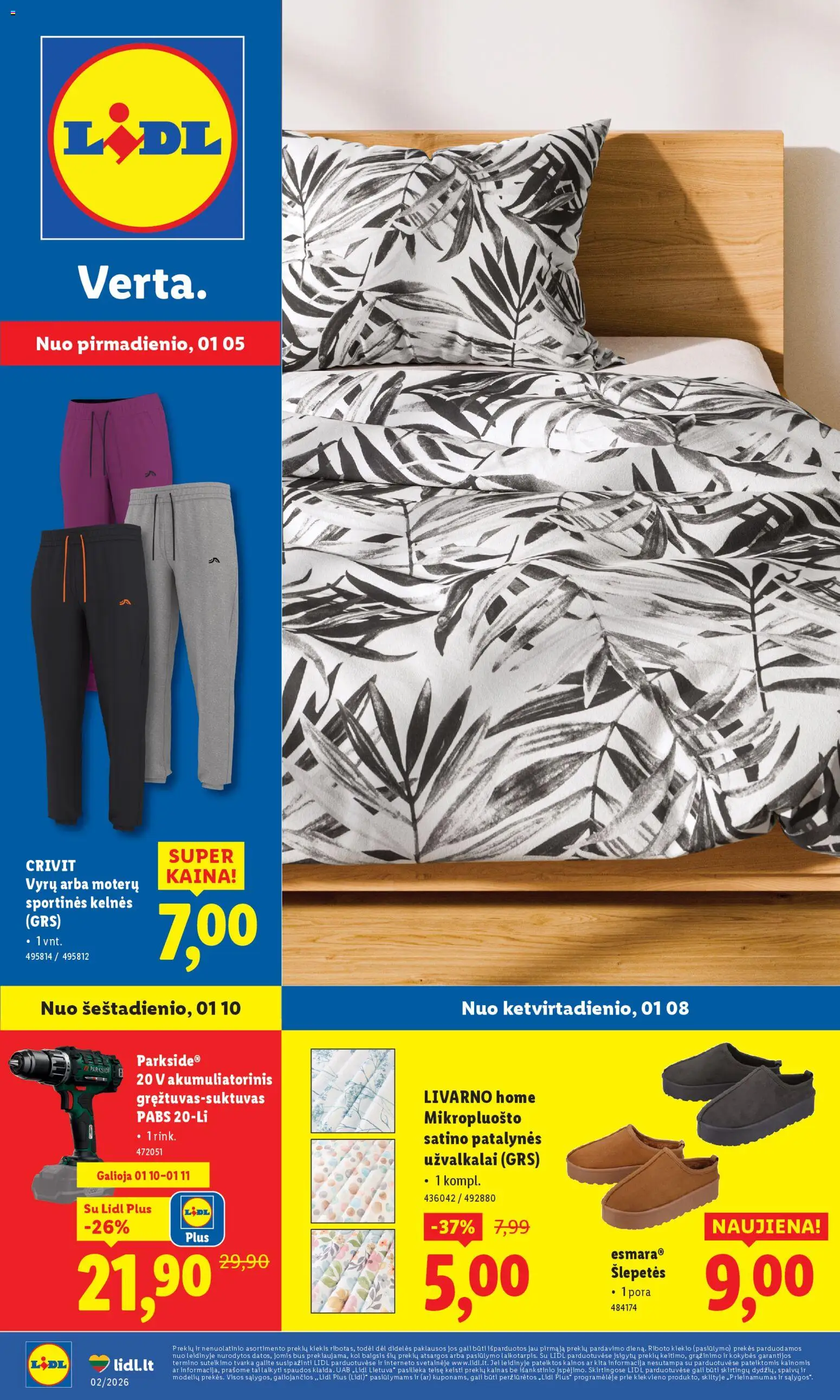LIDL parduotuvės leidinio Leidinys - Ne maisto prekių pasiūlymai galiojančio nuo 2026.01.05 peržiūra