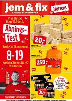 Eksempel på tilbudsavis Åbningsavis - Horsens fra butik Jem & fix gyldig fra 16/11/2025