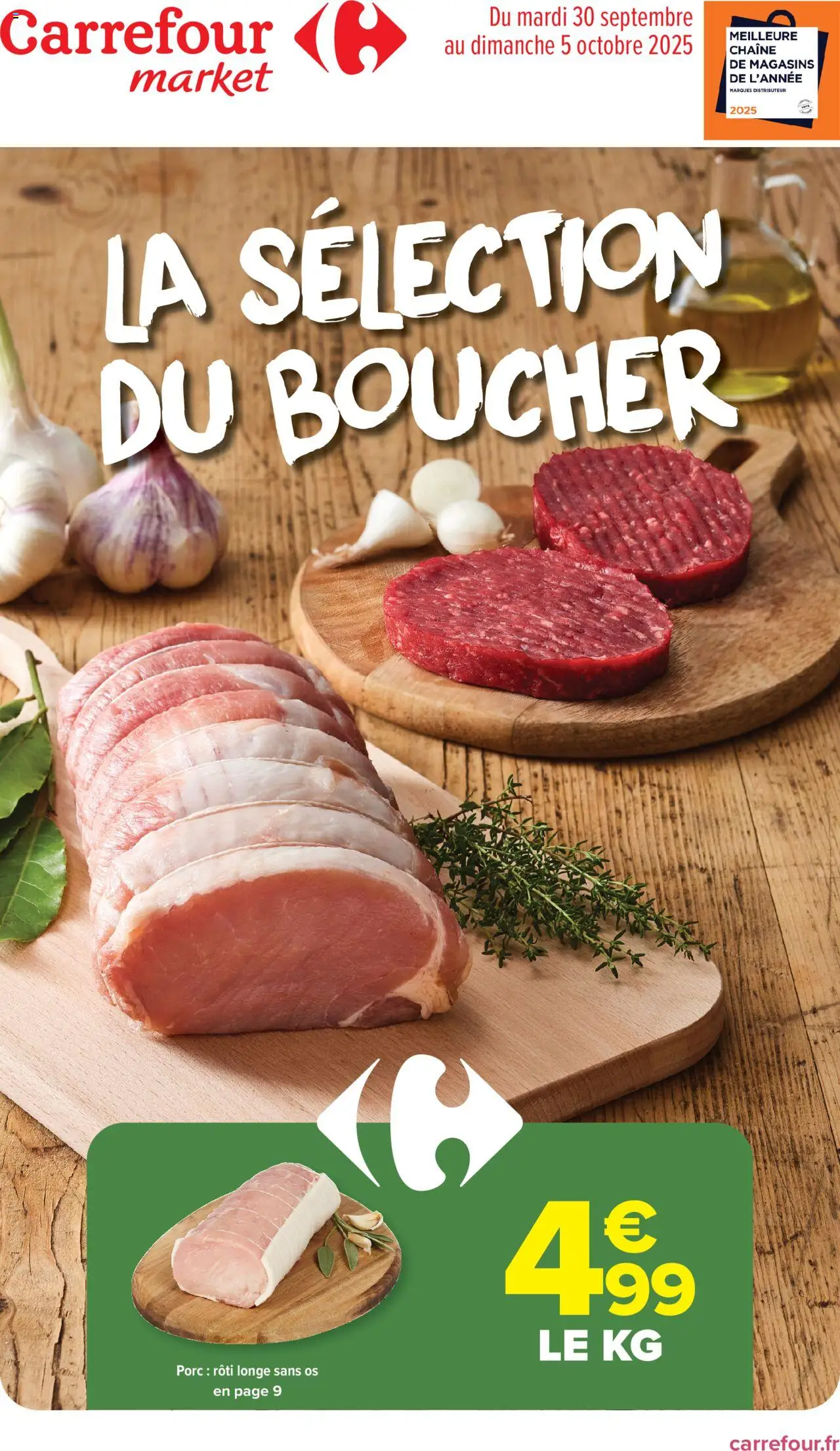 Catalogue la sélection du boucher de la boutique Carrefour Market valable du 30/09/2025 - Page numéro 1