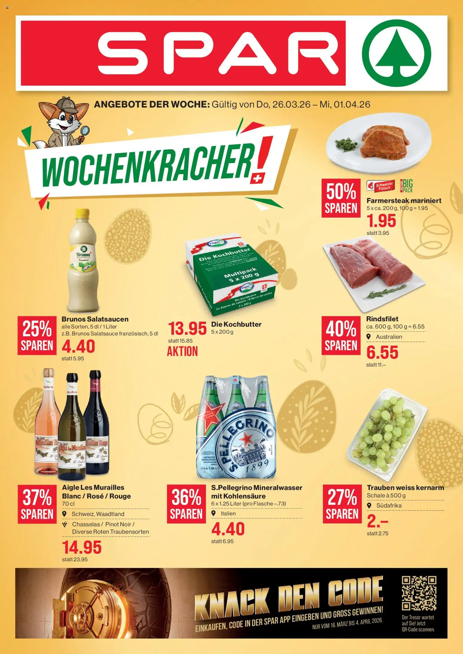 Vorschau des Merkblatts SPAR Handels AG vom Shop SPAR gültig von 26.03.2026 bis 01.04.2026