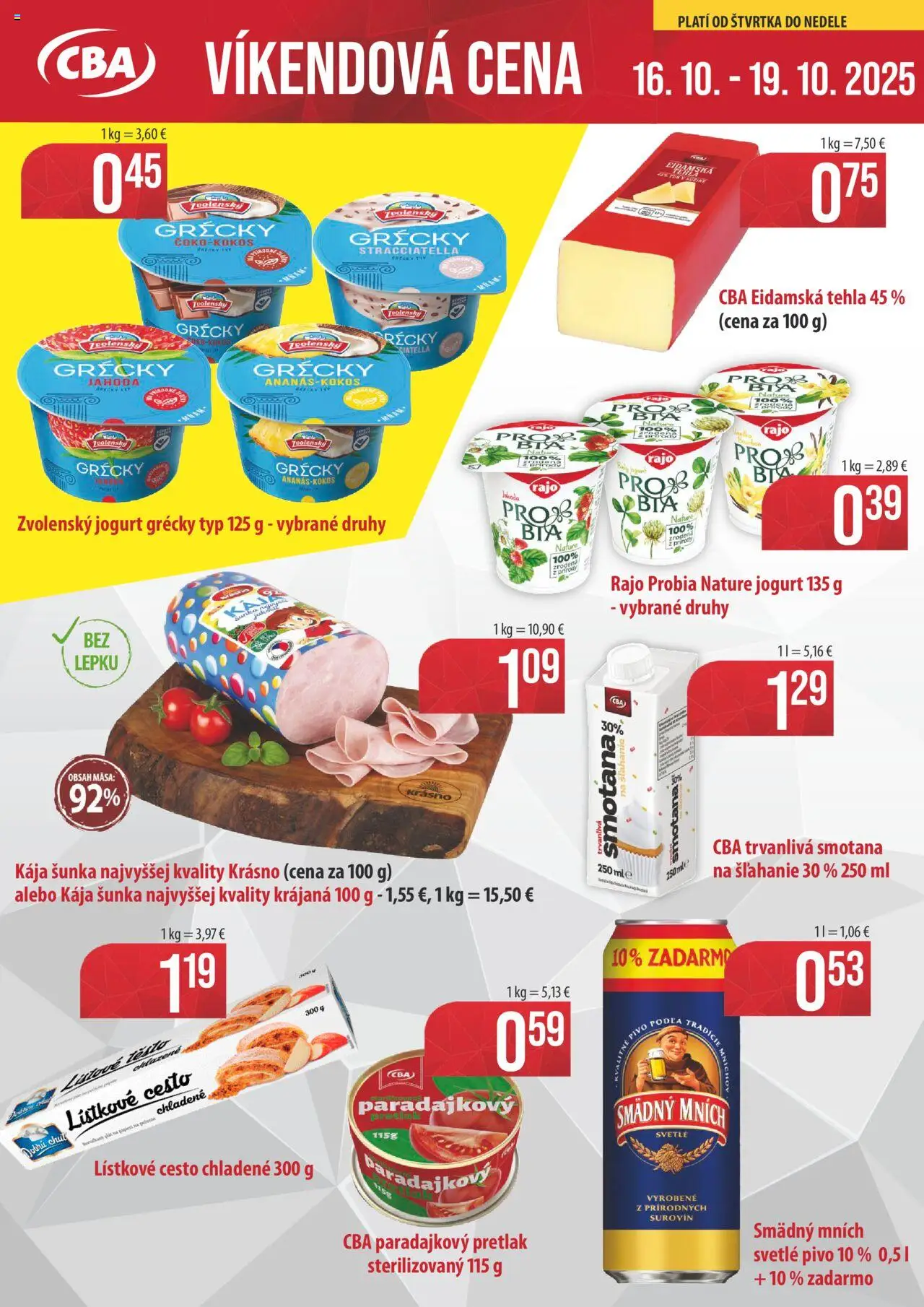 CBA Komfos Víkendová cena (16.10. - 19.10.2025) - Akčná ponuka