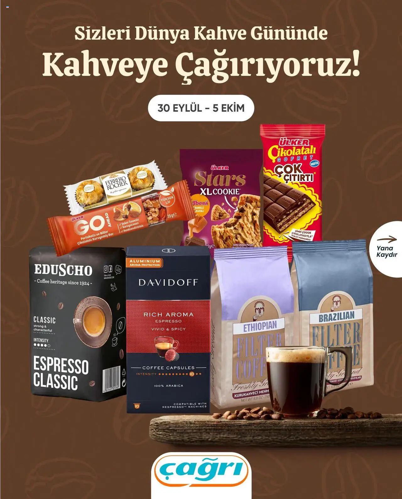 Çağrı Market Kahveye Çağırıyoruz! (30 Eylül 2025) - Indirim, Broşür - Sayfa numarası 1 - Kahve, Tablet, Şeker, Gofret, Çikolatalı gofret