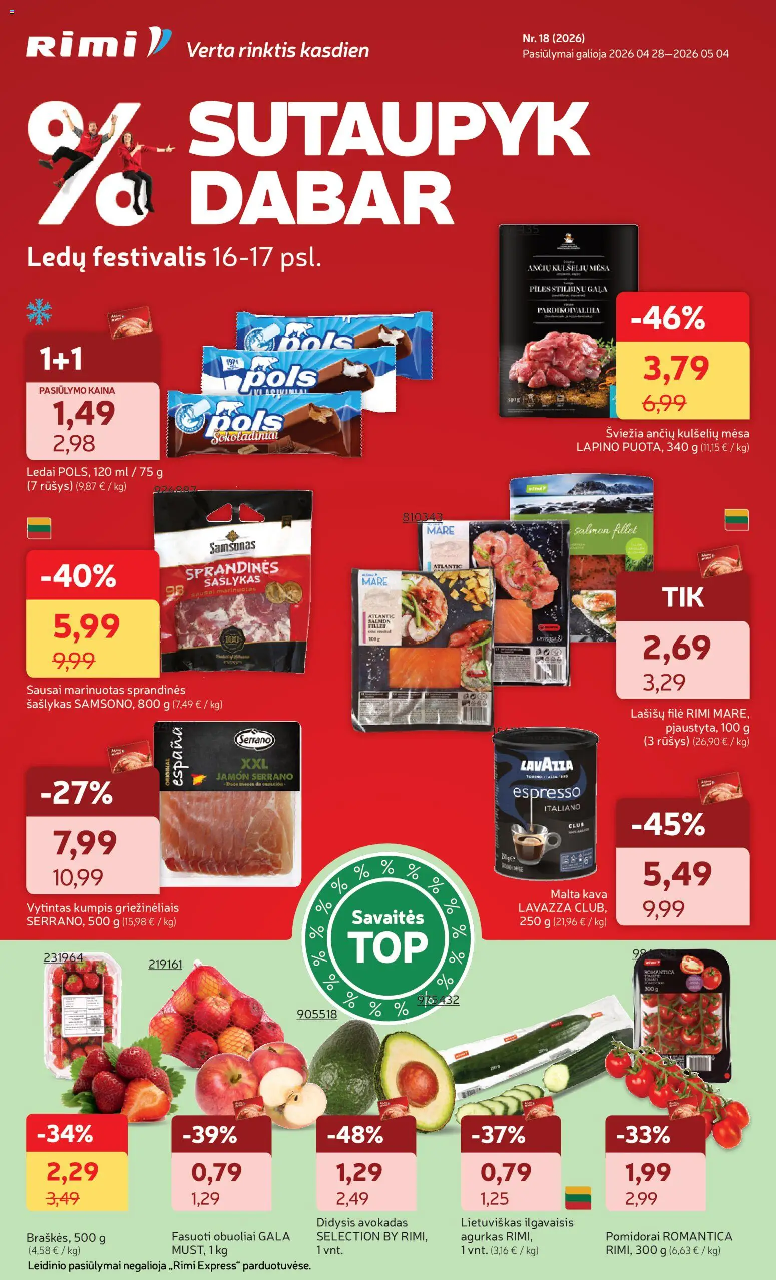 Rimi parduotuvės leidinio Rimi leidinys galiojančio nuo 2026.04.28 peržiūra