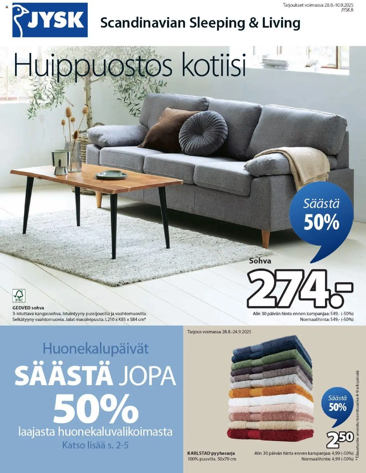 JYSK-kaupan Tarjoukset voimassa 28/08/2025 - Sivulla 1