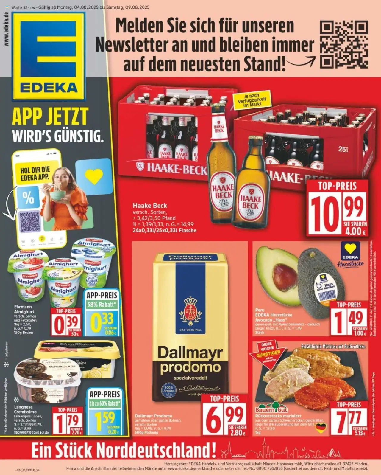 Edeka DE shop DE Folder geldig vanaf 03-08-2025 - Paginanummer 1