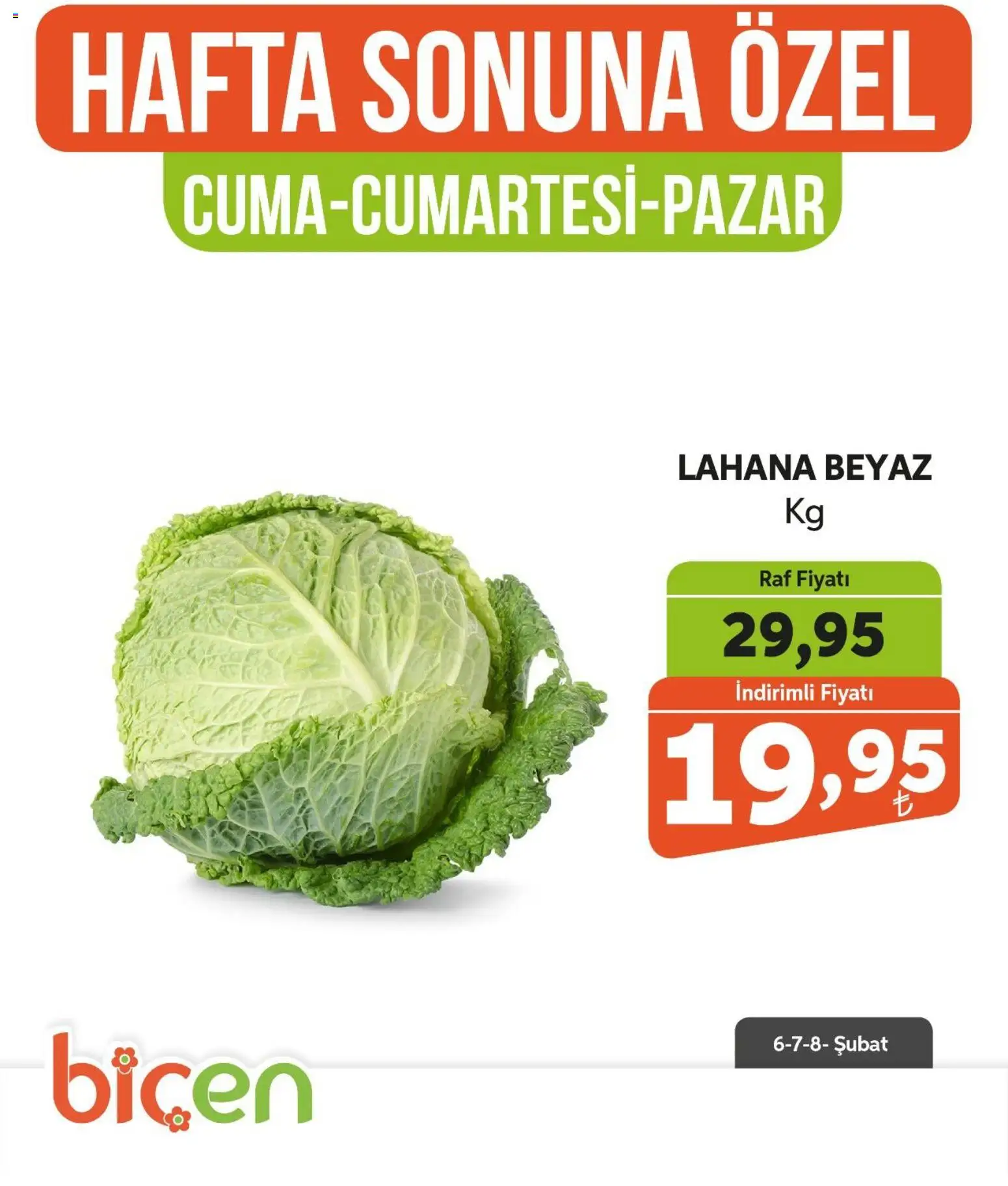 Biçen Market Hafta Sonuna Özel - Sebze İndirimi 06.02.2026 - Broşürünün önizlemesi