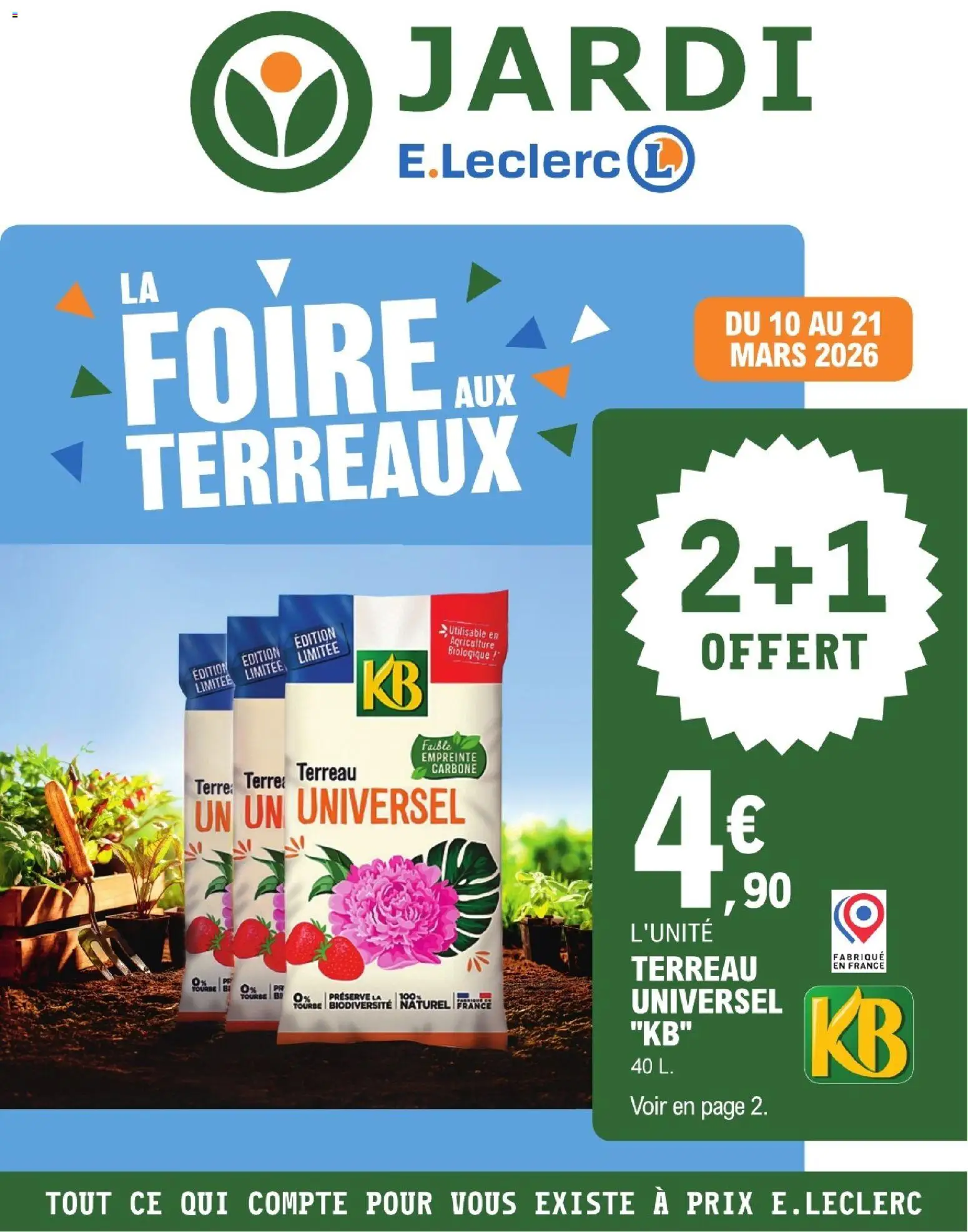 Prévisualisation de Brico E.Leclerc - Trafic jardi printemps 2 - terreaux du magasin Brico E.Leclerc formulaire valide 10/03/2026