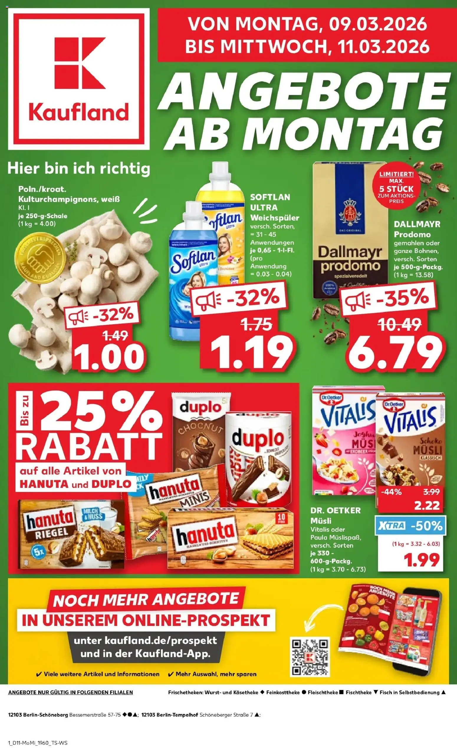 Vorschau von dem Prospekt des Geschäftes Kaufland, gültig ab dem 09.03.2026 - Fisch, Wurst, Dallmayr, Weichspüler, Dallmayr prodomo, Musli