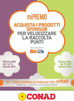 Anteprima dell'opuscolo Volantino Mi Premio Piemonte dal negozio Conad valido da 02/01/2026