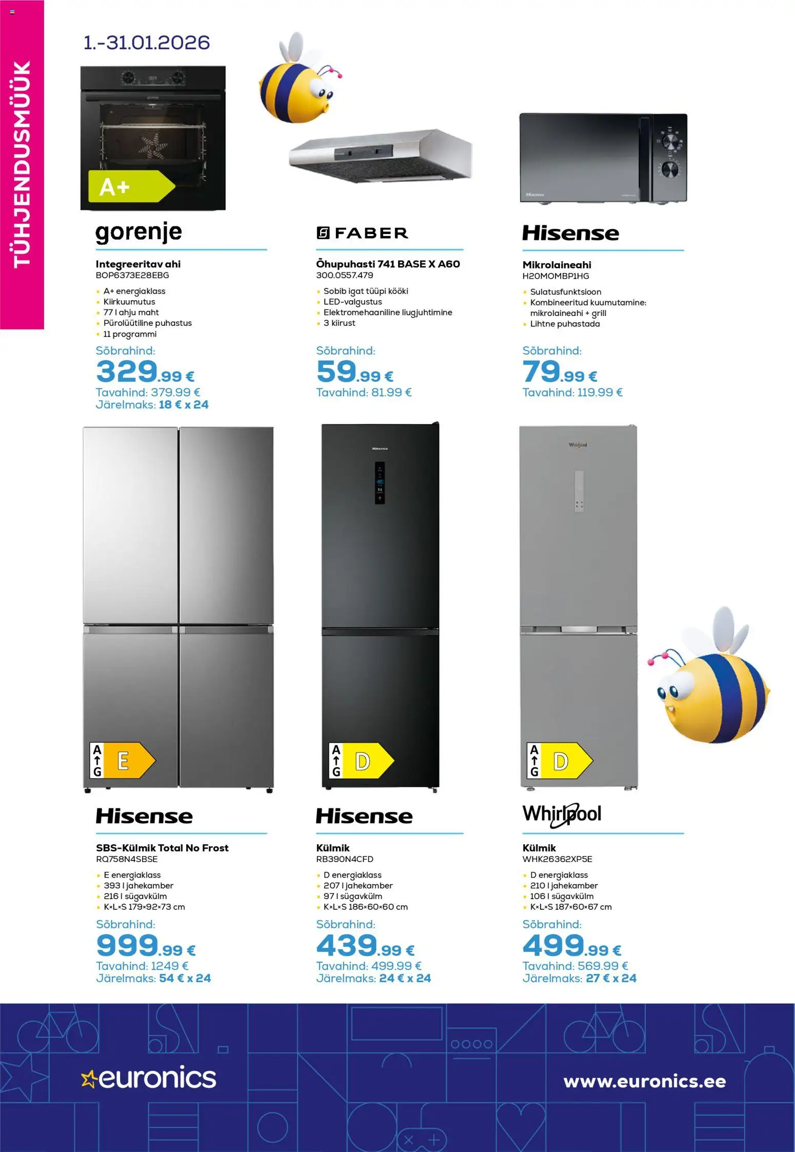 Euronics kliendilehe eelvaade alates 2026.01.01