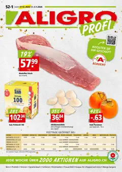 Vorschau des Merkblatts Aktionen Schlieren, Gossau SG, Frauenfeld, Rapperswil-Jona, Sargans, Bern, Brüttisellen, Pratteln, Emmen, Spreitenbach vom Shop Aligro gültig von 27.12.2025 bis 03.01.2026