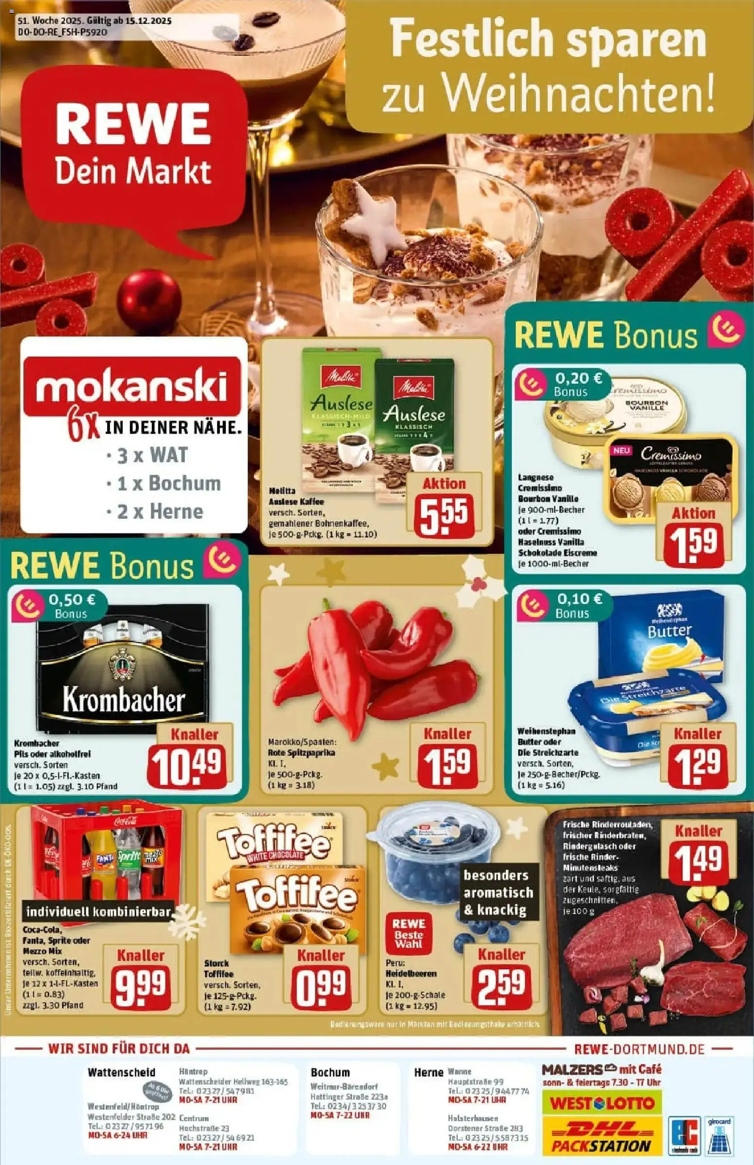 Vorschau von dem Prospekt des Geschäftes Rewe, gültig ab dem 15.12.2025