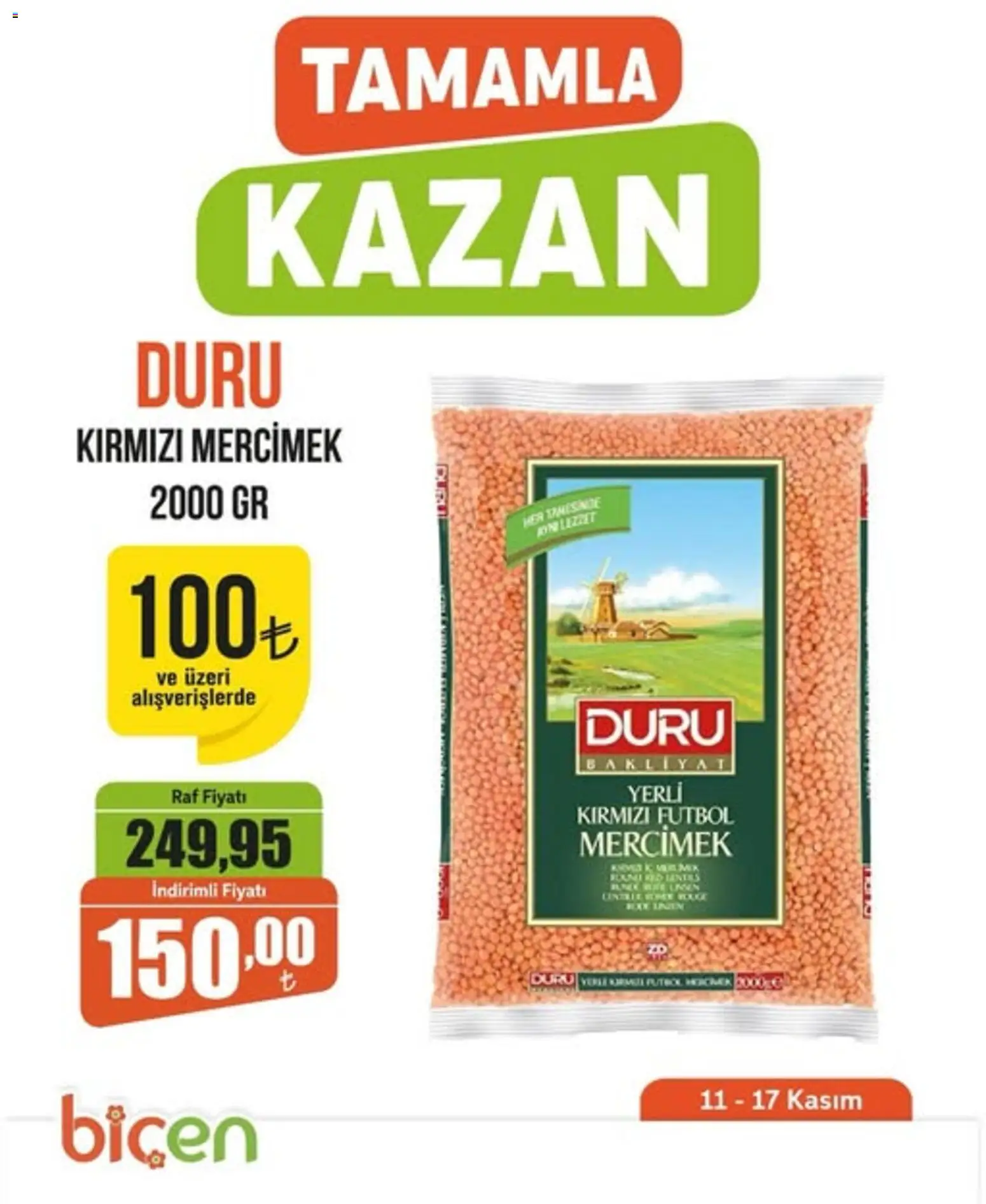 Biçen Market Tamamla Kazan 11.11.2025 - Broşürünün önizlemesi