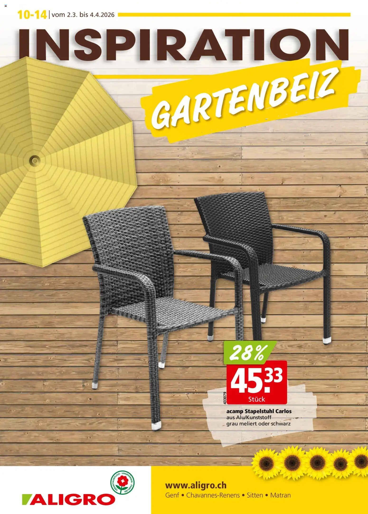 Vorschau des Merkblatts Aktionen Garten Chavannes, Matran, Genf, Sitten vom Shop Aligro gültig von 02.03.2026 bis 07.03.2026