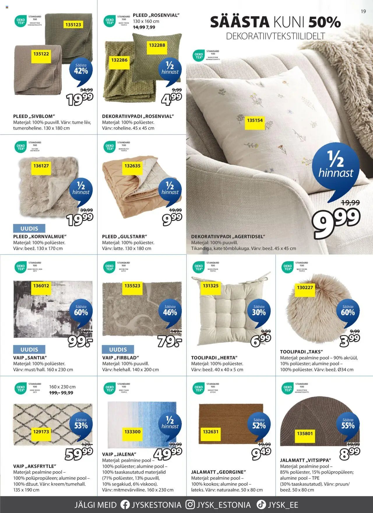 JYSK kliendilehe eelvaade alates 2025.10.14