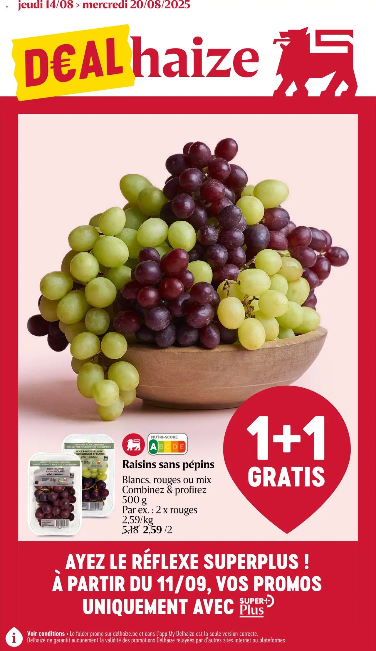 Delhaize shop Folder de la semaine 33 geldig vanaf 14/08/2025 - Paginanummer 1