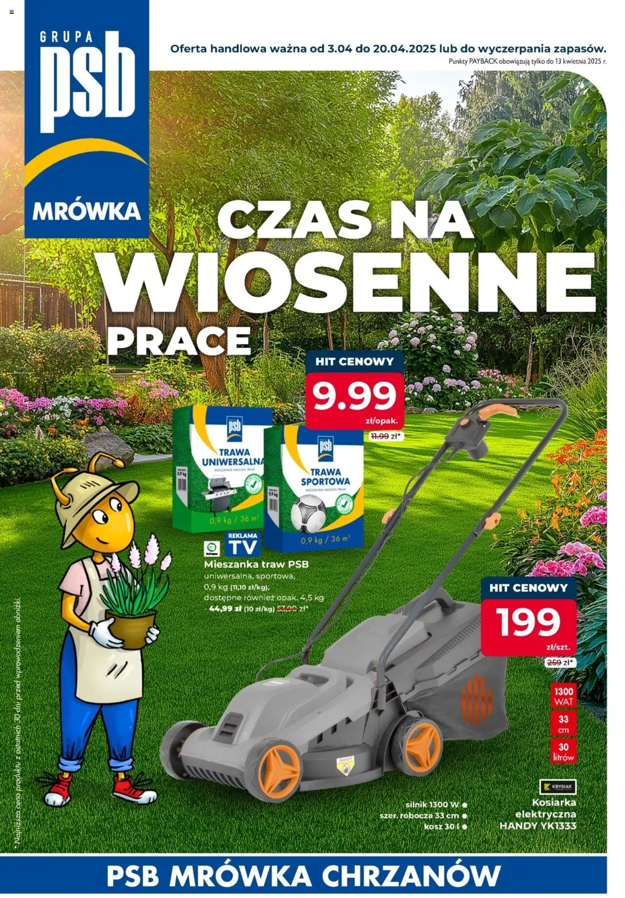 Pogląd gazetki "Gazetka" ze sklepu Mrówka ważnej od 03.04.2025 - Kosz, Kosiarka
