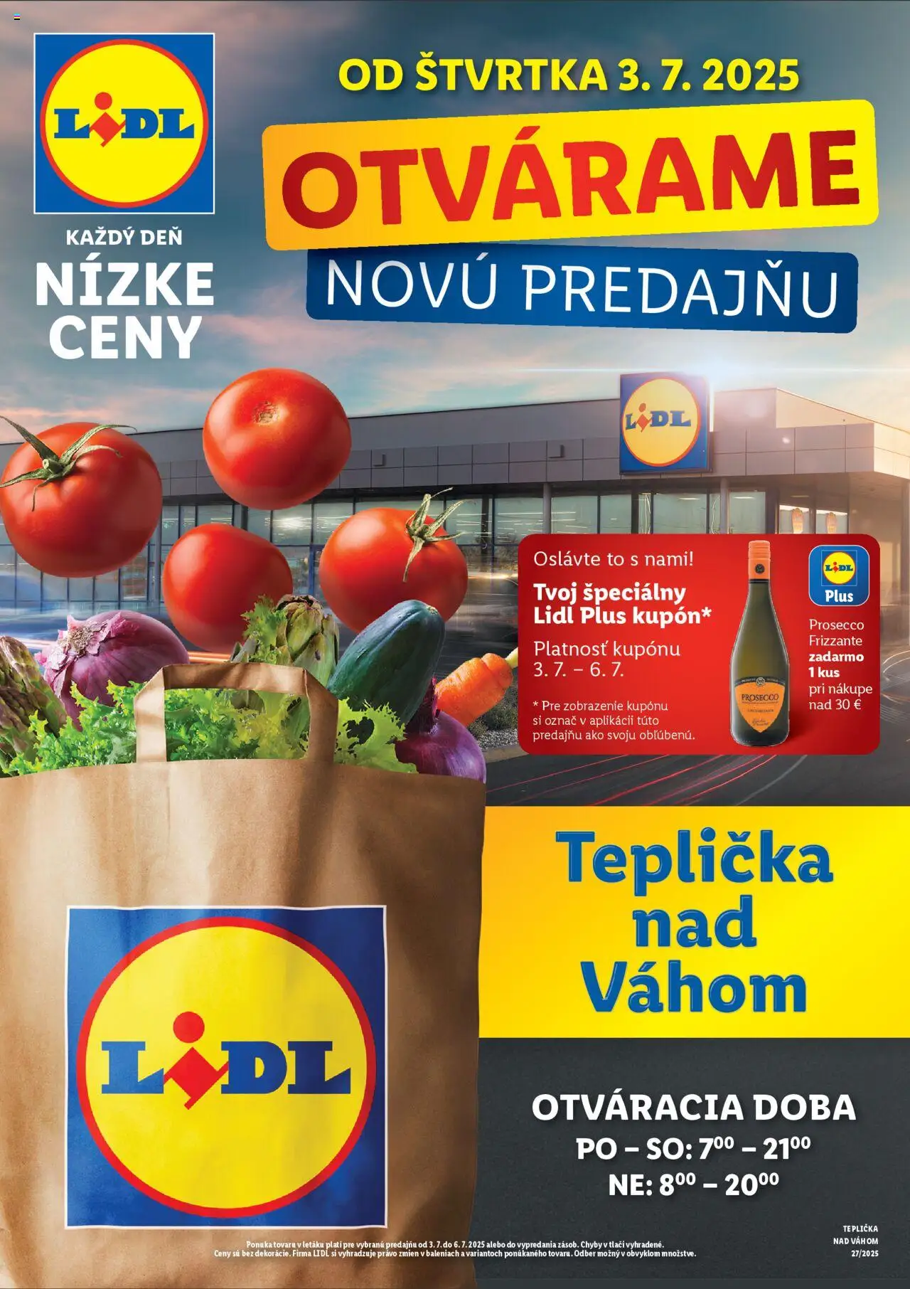 Nový LIDL leták od 03.07.2025 > Otvárame novú predajňu online - Prosecco