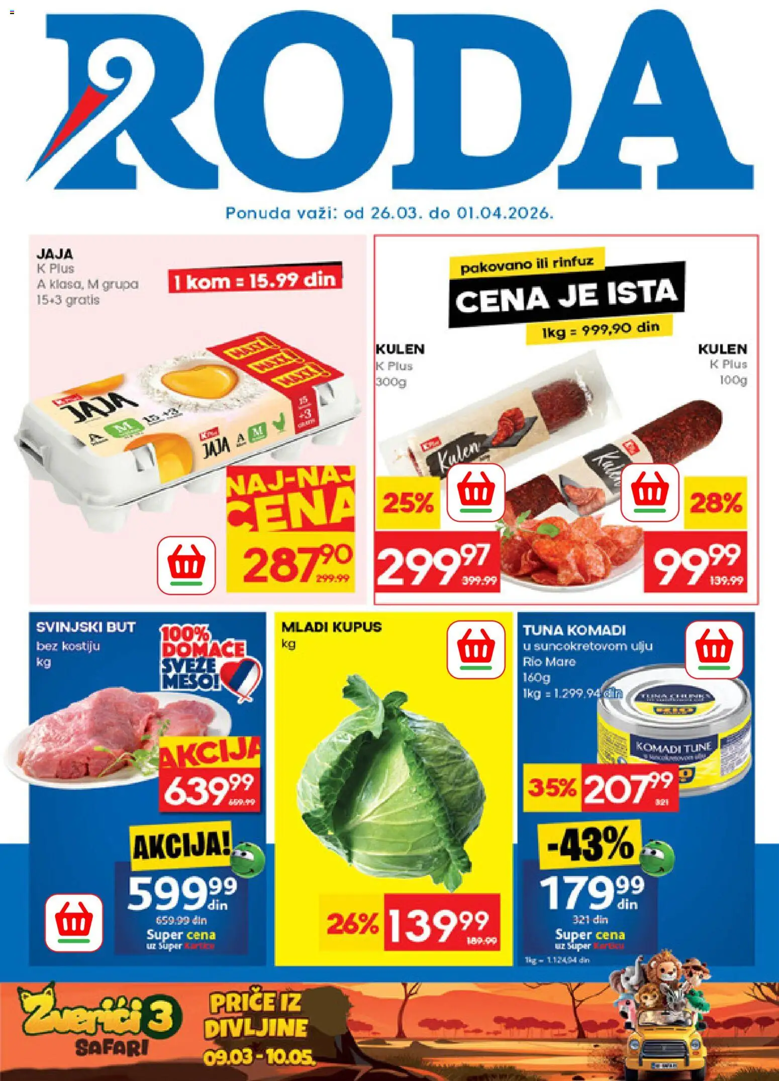 Pregled Roda kataloga - važi od 26.03.2026