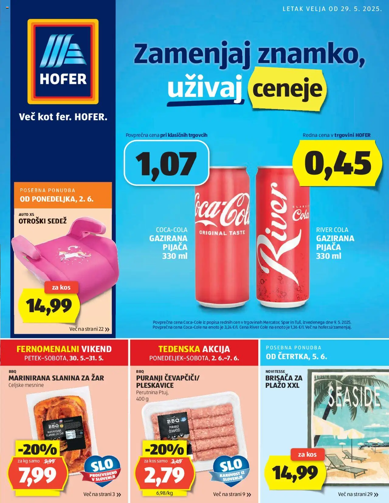 Hofer Katalog od 29.05.2025 - aktualna ponudba - stran 1 - Brisača, Čevapčiči, Zar, Pleskavice, Kos, Slanina