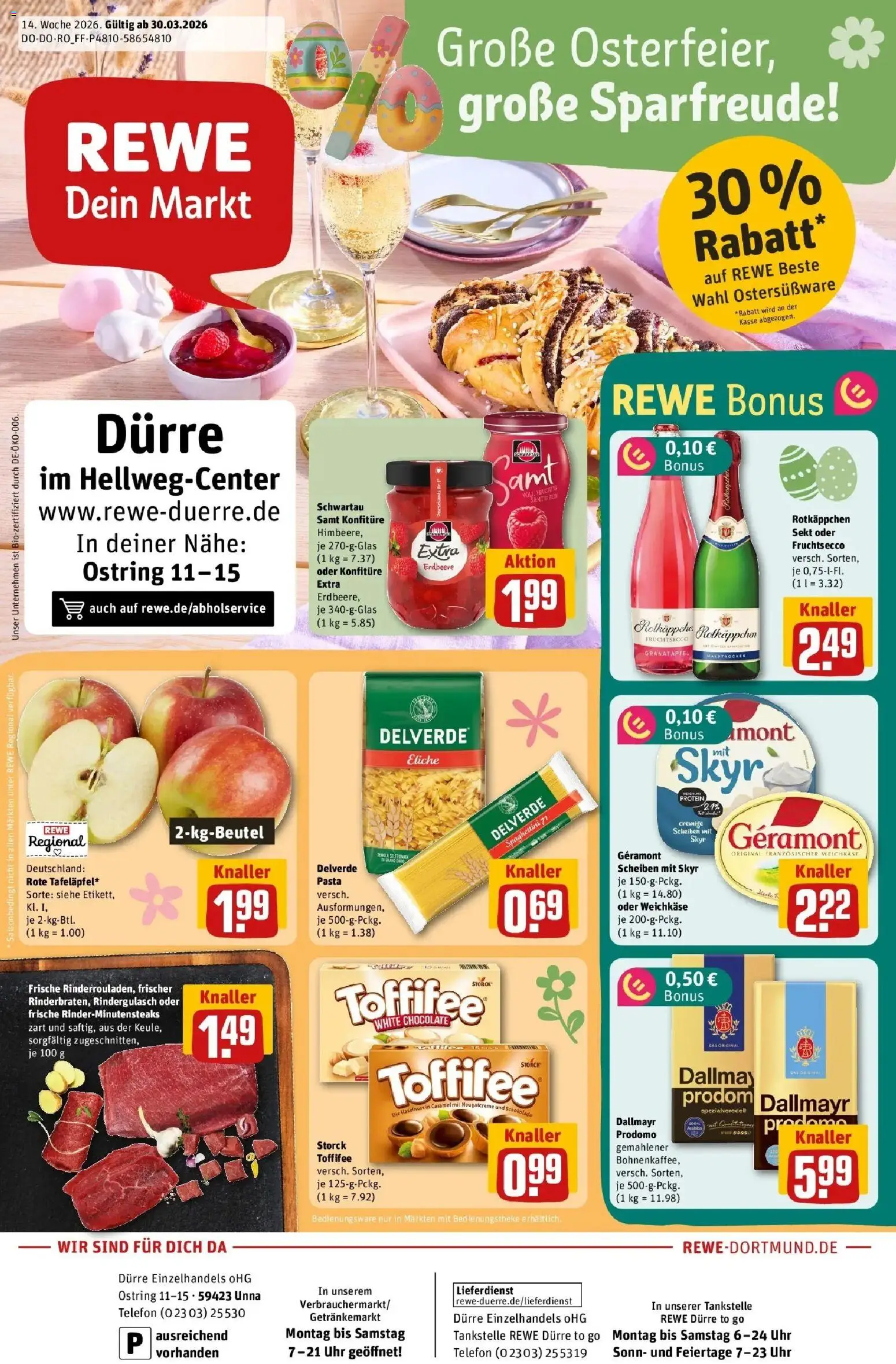 Vorschau von dem Prospekt des Geschäftes Rewe, gültig ab dem 30.03.2026
