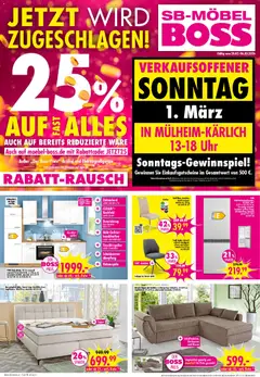 Vorschau von dem Prospekt des Geschäftes SB Möbel Boss, gültig ab dem 28.02.2026