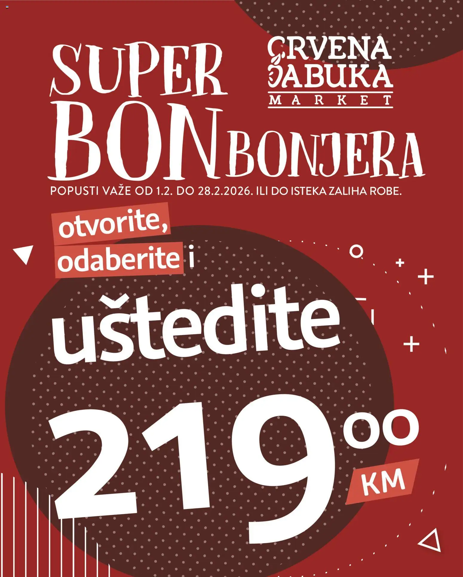 Pregled letka Super BONbonjera trgovine Crvena jabuka vrijedi od 01.02.2026.