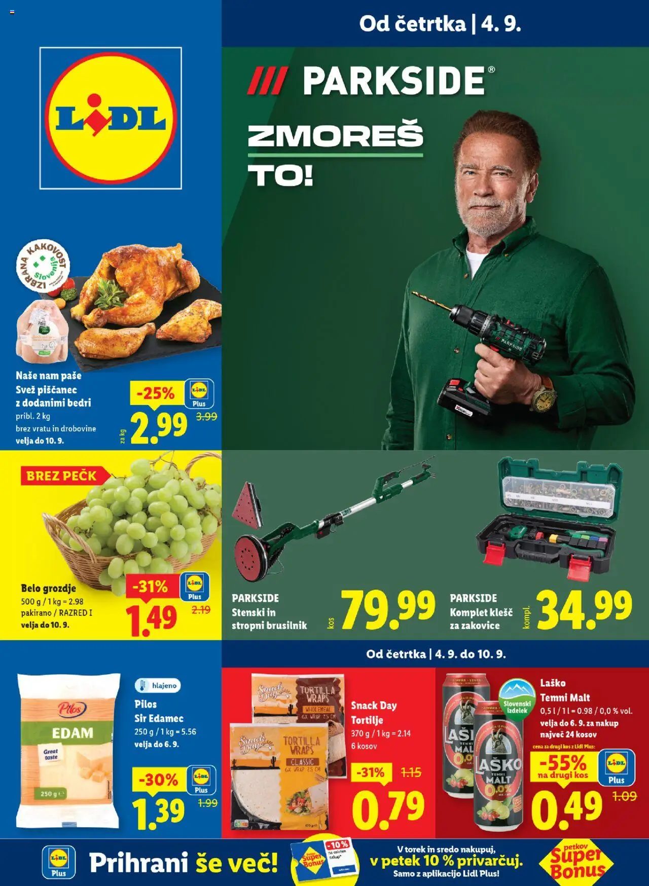 Lidl Katalog od 04.09.2025 - aktualna ponudba - stran 1 - Tortilje, Sir, Kos, Grozdje, Brusilnik, Edamec