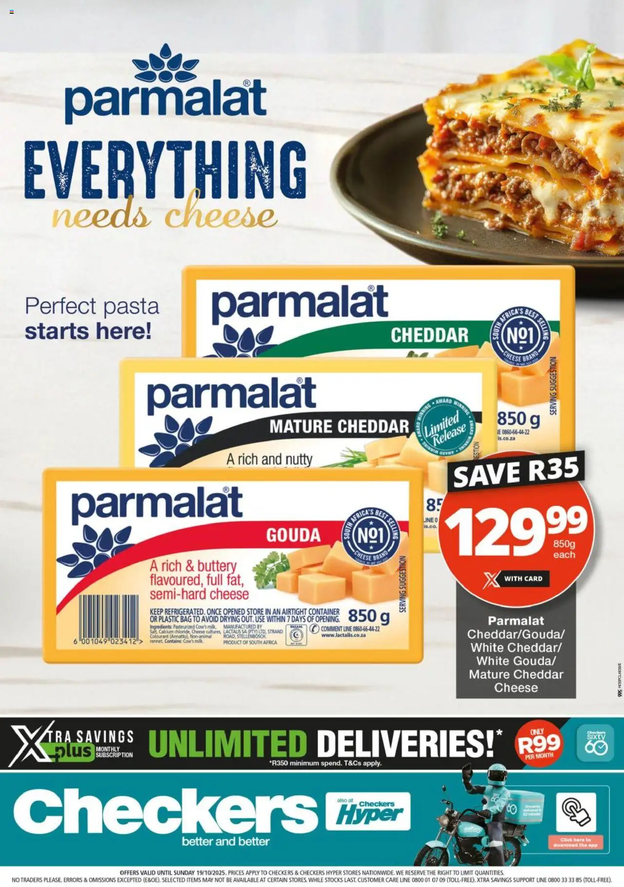 Checkers Parmalat Promotion Extra 06/10 - 19/11/2025 >> Catalogue
