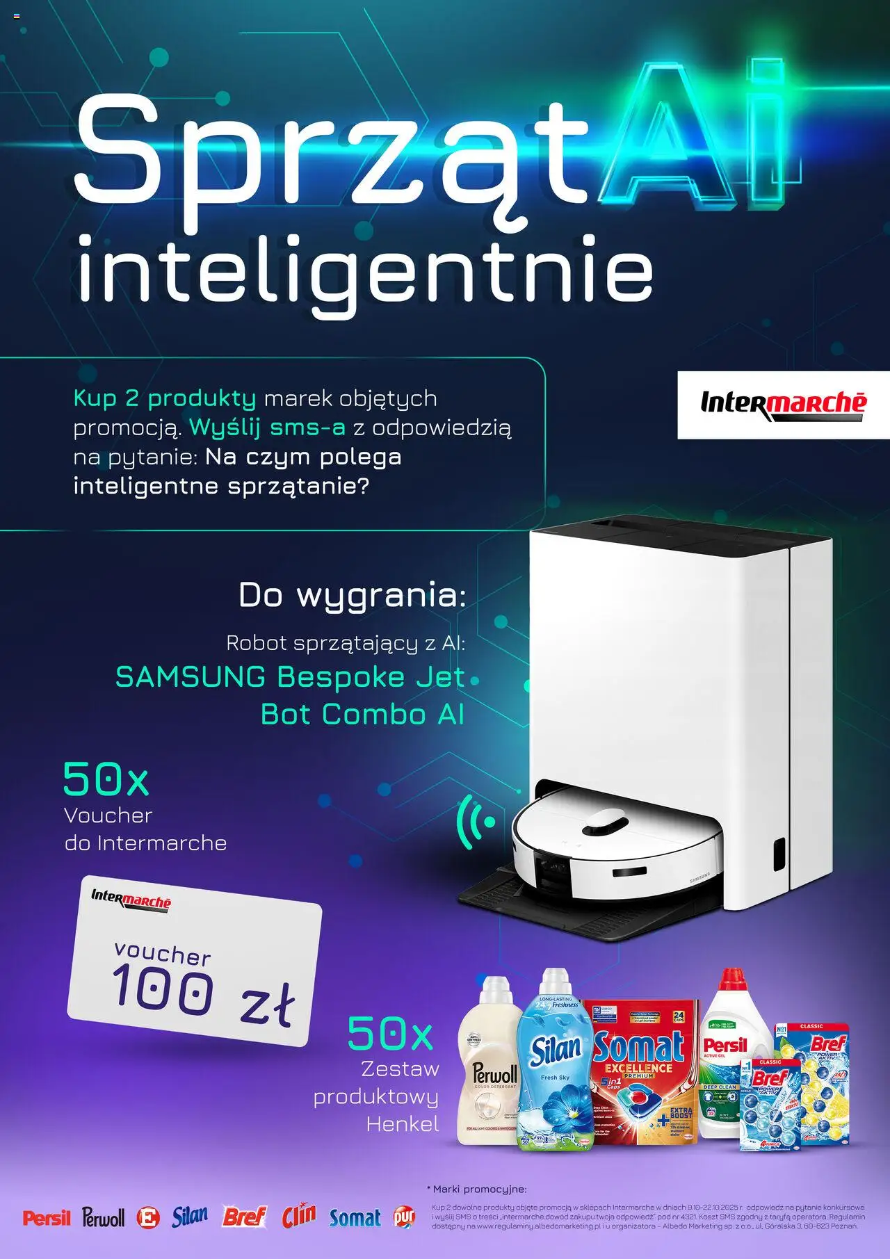 Intermarche Konkurs - SprzątAI inteligentnie od 09.10.2025 - Nowa Gazetka - Numer strony 1 - Promocja, Robot sprzątający, Robot, Perwoll, Persil, Detergent