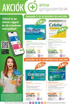 Alma Gyógyszertárak - Akciós újság Alma Gyógyszertárak megtekintése, amely érvényes 2026.01.01.-től