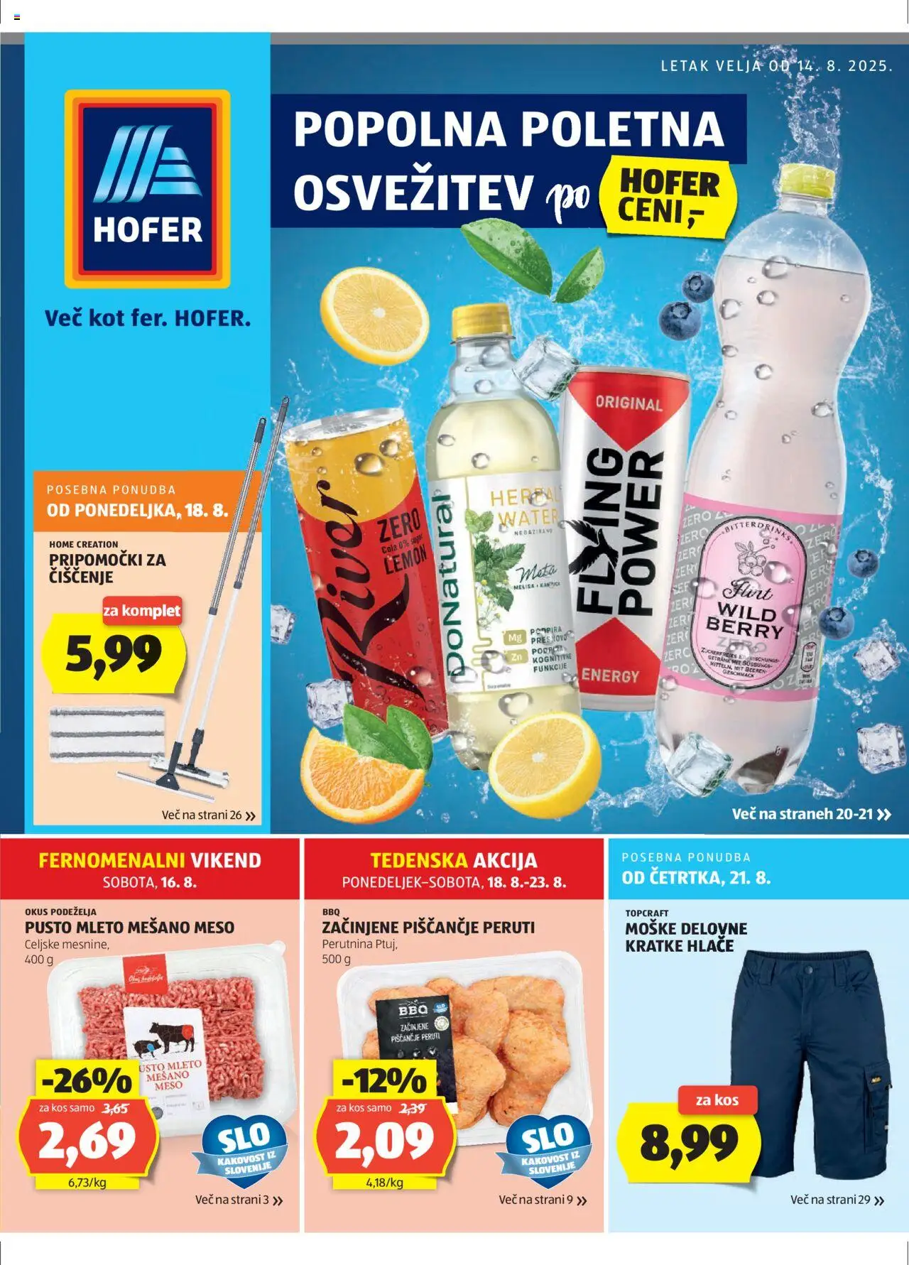 Hofer SI aktualni Katalog vrijedi od 14.08.2025 - tjedna akcija broj stranice 1