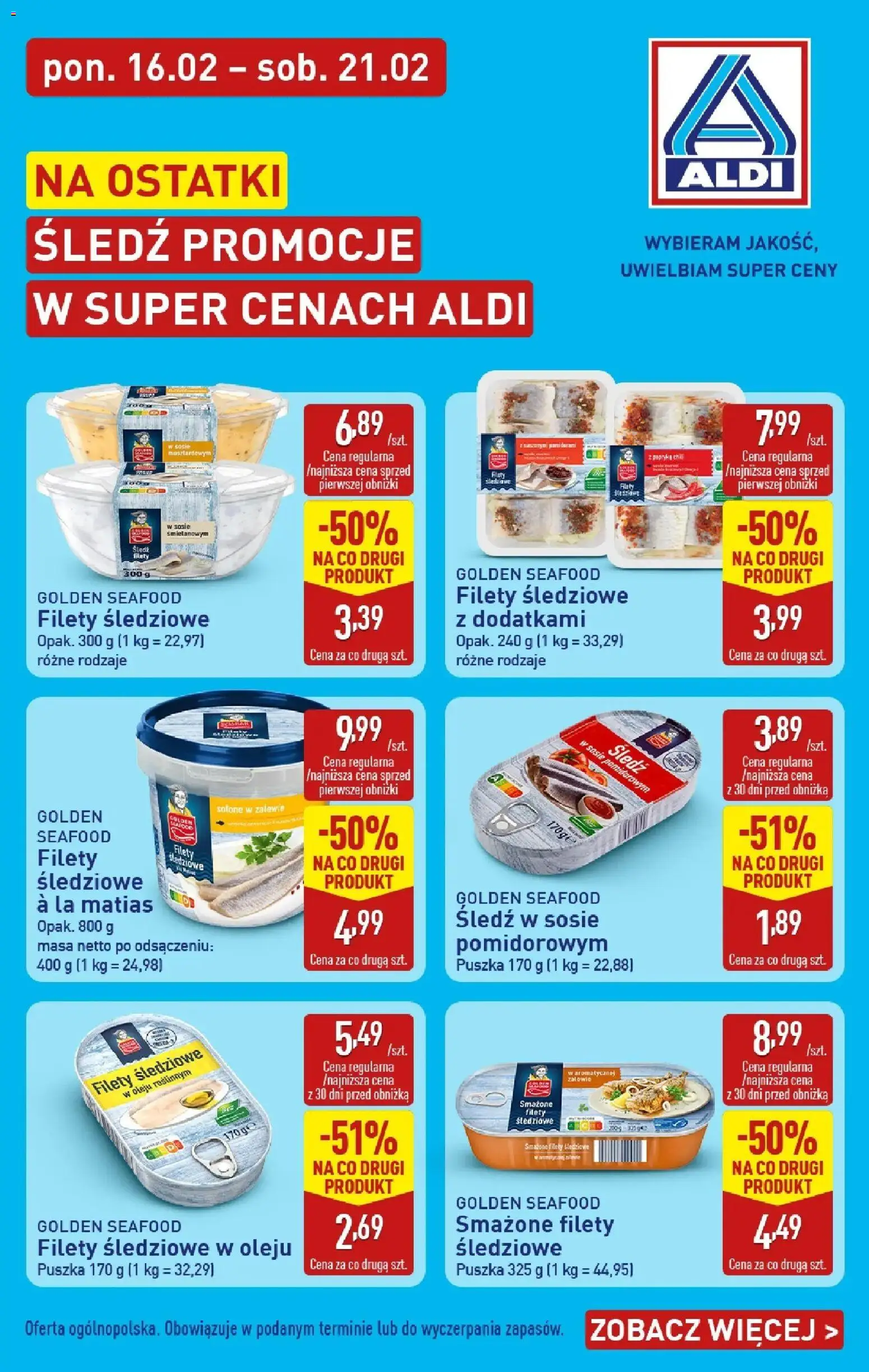 Pogląd gazetki "Na ostatki śledzie w ALDI" ze sklepu Aldi ważnej od 15.02.2026