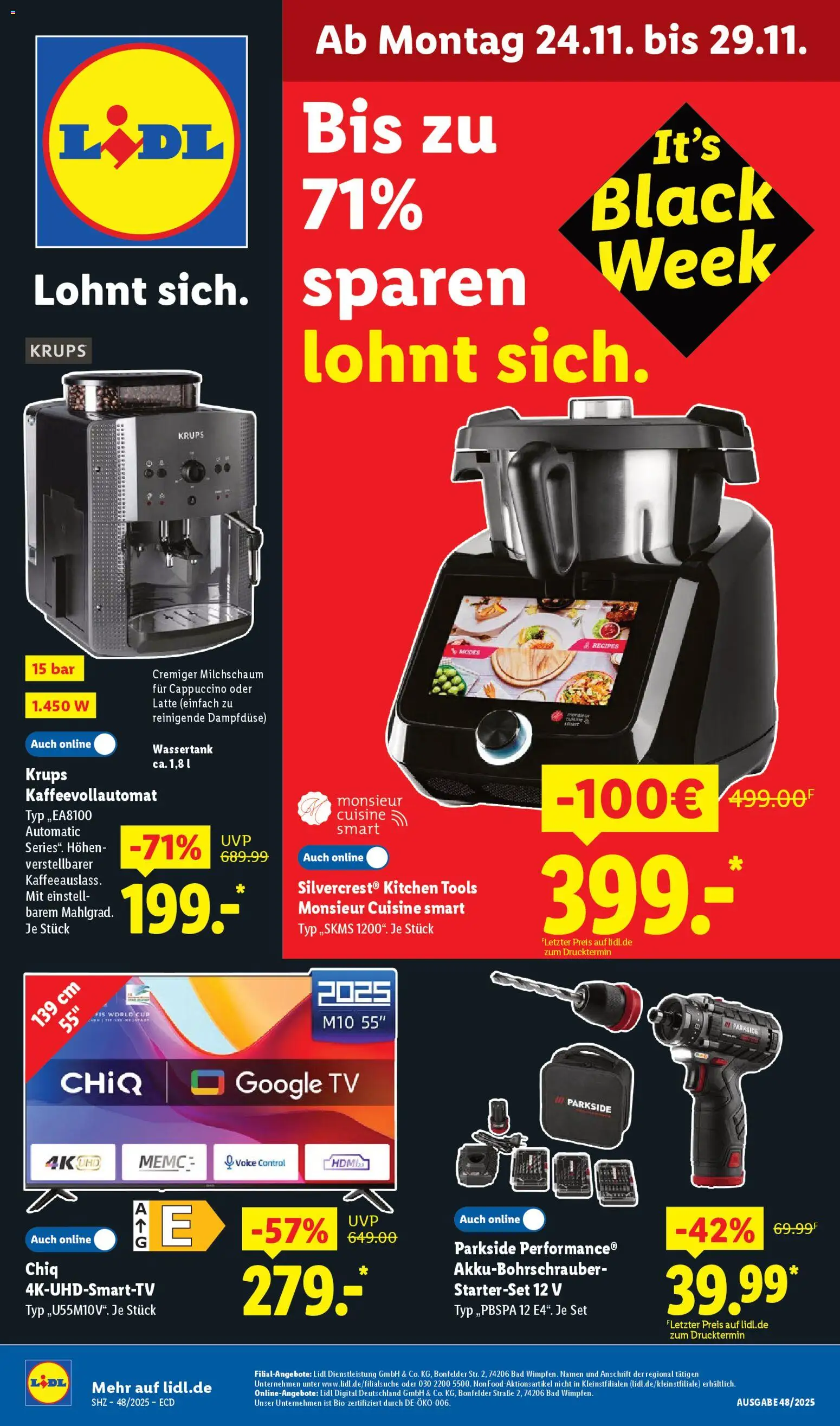 Vorschau von dem Prospekt des Geschäftes Lidl, gültig ab dem 24.11.2025
