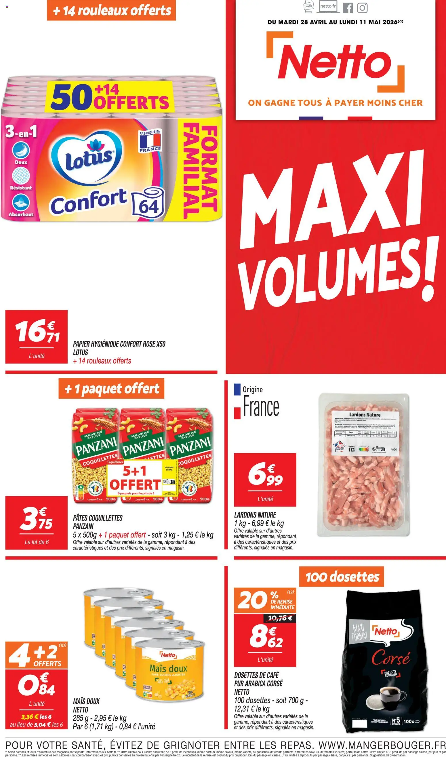 Prévisualisation de Netto - Maxi Volumes du magasin Netto formulaire valide 28/04/2026