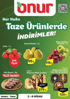 Onur Market Onur Market - Taze Ürünlerde İndirimler - İstanbul & Trakya 02.04.2026 - Broşürünün önizlemesi