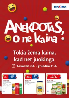MAXIMA parduotuvės leidinio Leidinys - Anekdotas, o ne kaina galiojančio nuo 2025.12.02 peržiūra