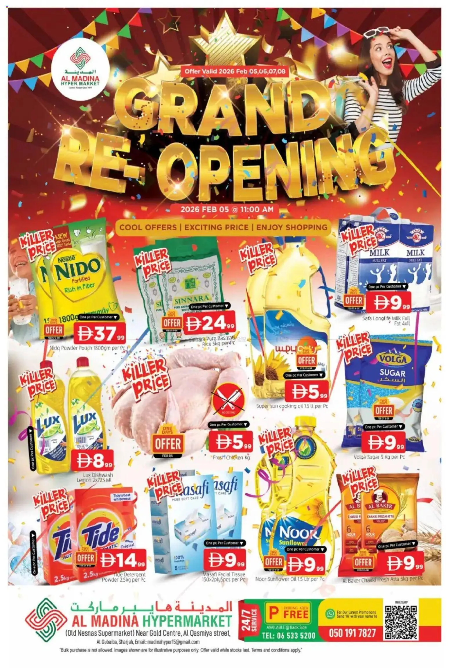 Preview of the catalogue Grand Re-Opining Deals - Al Ghubaiba of store Al Madina valid from 5 Feb, 2026