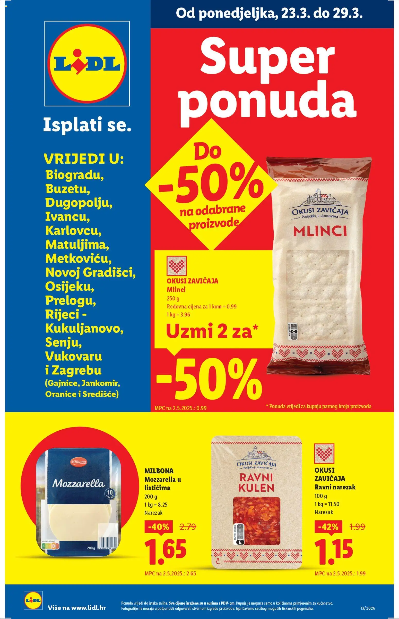 Pregled letka Super ponuda Lidl trgovine Lidl vrijedi od 23.03.2026
