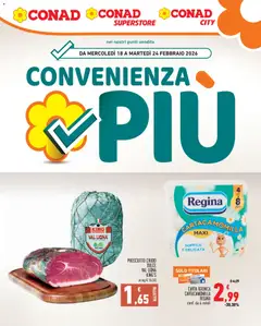 Anteprima dell'opuscolo Volantino Convenienza Più Lazio dal negozio Conad valido da 18/02/2026