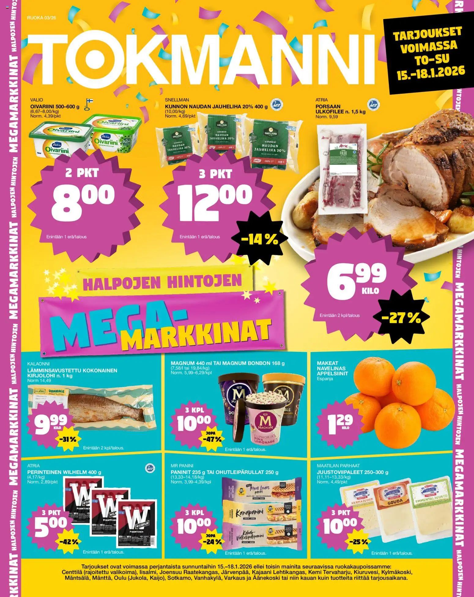 Kaupan Tokmanni Ruokatarjoukset esikatselu, voimassa 15/01/2026