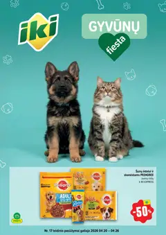 IKI parduotuvės leidinio IKI leidinys - Gyvūnų fiesta galiojančio nuo 2026.04.20 peržiūra