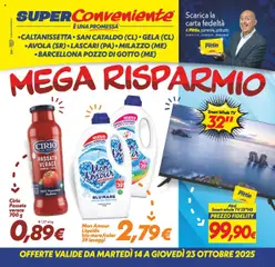 Anteprima dell'opuscolo Volantino Caltanissetta/San Cataldo/Gela/Avola/Lascari/Milazzo/Barcellona dal negozio SuperConveniente valido da 14/10/2025
