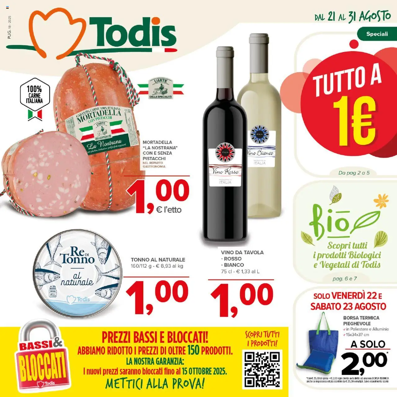 Volantino Todis valido da 21/08/2025 numero di pagina 1