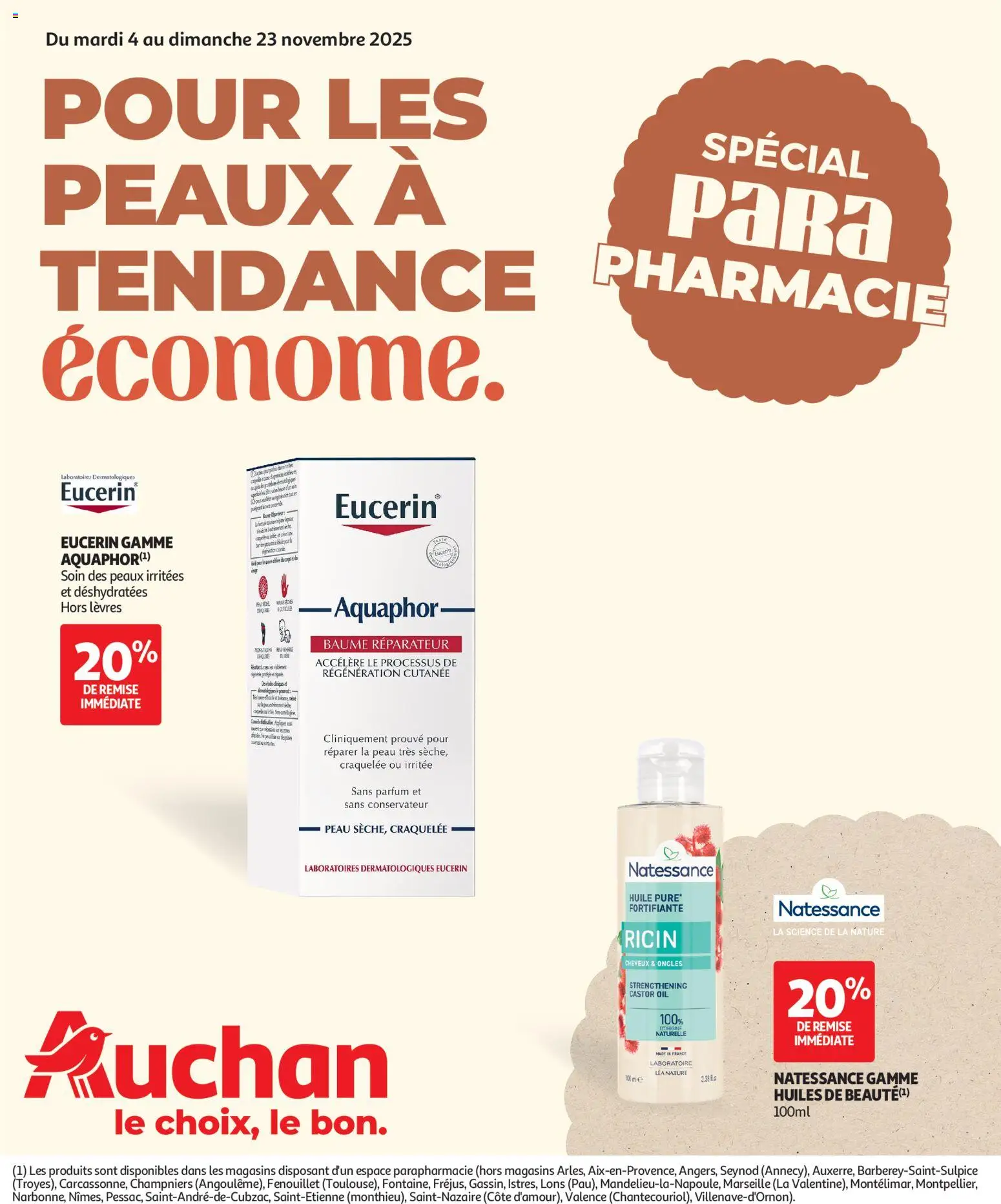 Prévisualisation de Pour les peaux à tendance économe du magasin Auchan formulaire valide 04/11/2025