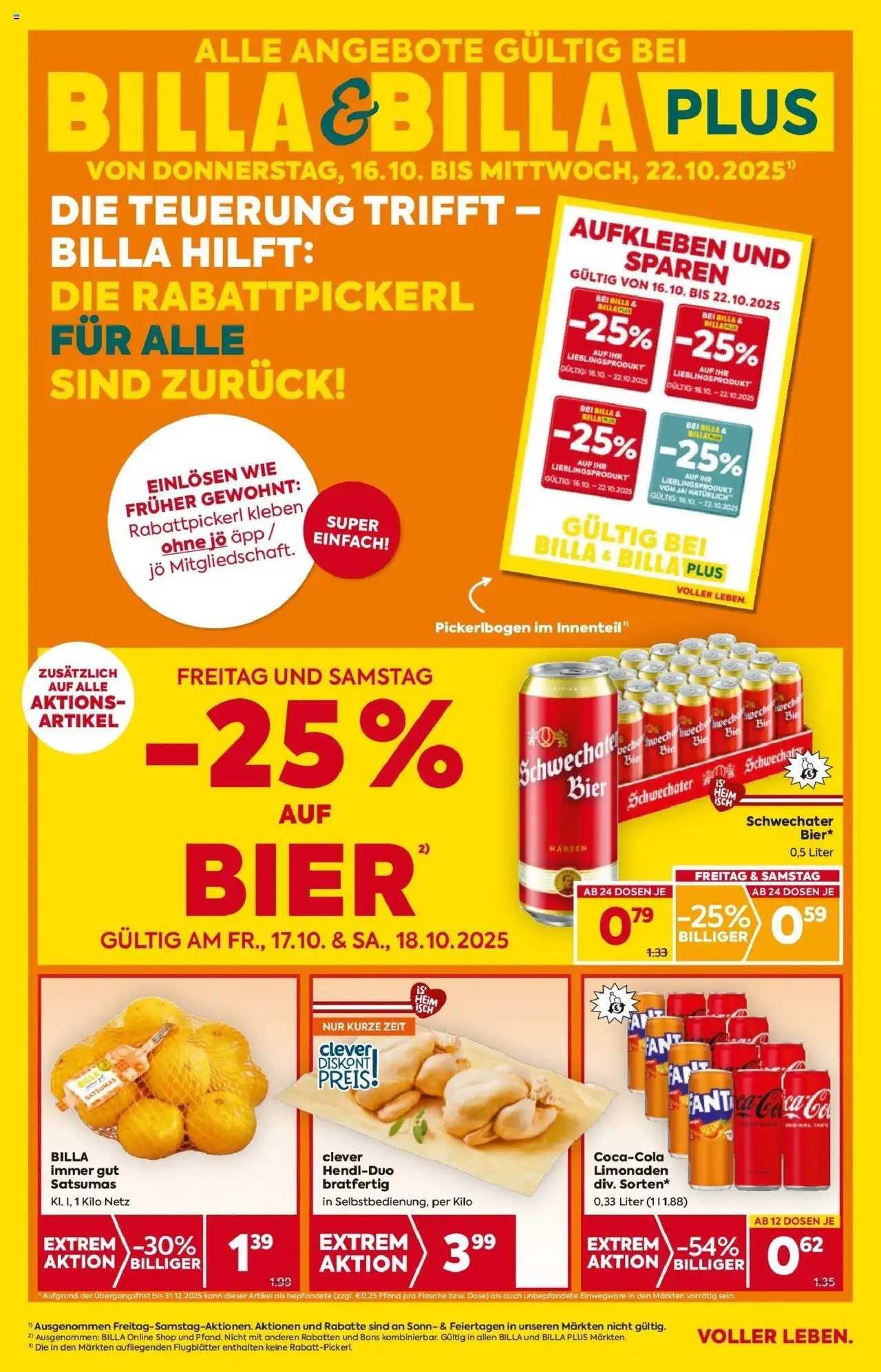  BILLA Flugblatt ab 15.10.2025 vorschau >> BILLA: Flugblatt gültig bei BILLA & BILLA PLUS - Seite 1