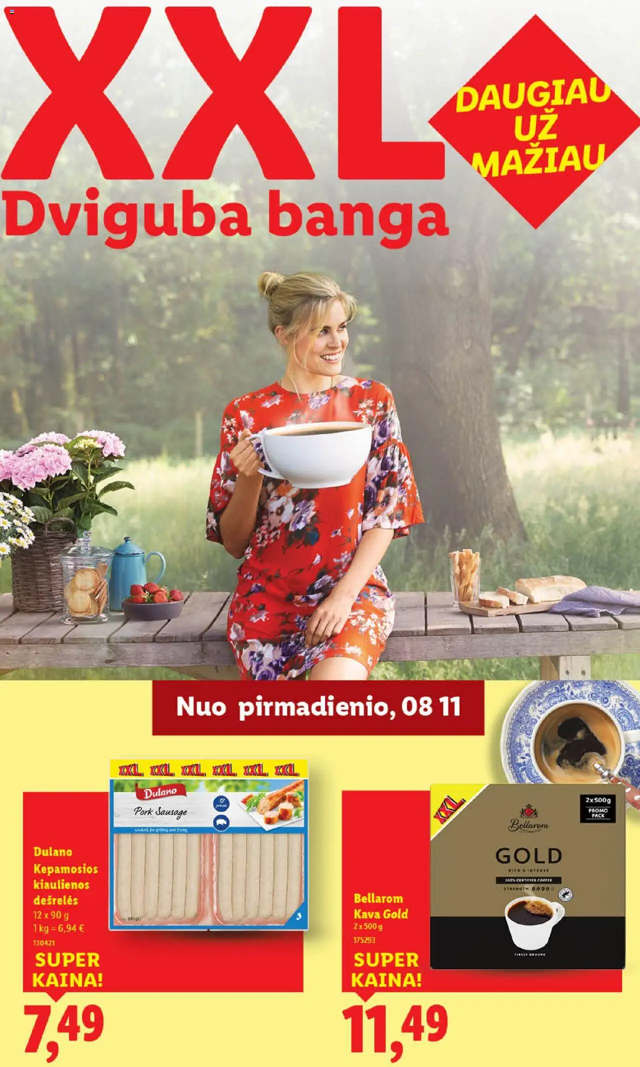 LIDL leidinys galioja nuo 2025.08.11 – puslapio numeris 1 - Kava, Dešrelės, Kiaulienos